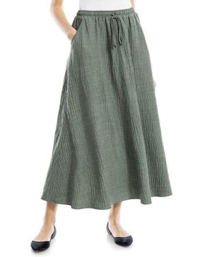 Max Studio Textured Crop Maxi Skirt - Green