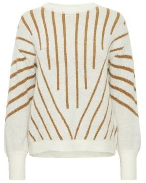 B.Young Otika Jacquard Sweater - White