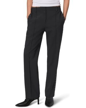 Rag & Bone Cosette Straight Leg Wool Blend Pants - Black