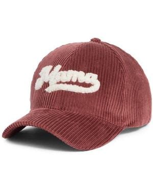 David & Young 'Mama' Chenille Patch Corduroy Baseball Cap - Red