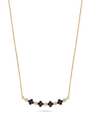 H.J. Namdar Clover Sapphire & Diamond Pendant Necklace - White