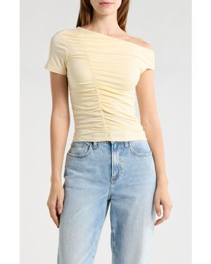 Elodie Bruno Ruched Asymmetric Top - Metallic