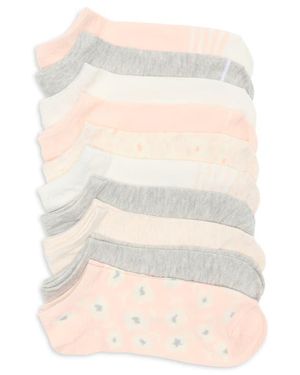 Vince Camuto 10-Pack Assorted Basic Solid Quarter Ankle Socks - Natural