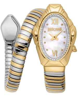 Just Cavalli Snake Bracelet Strap Watch, 25Mm X 39Mm - Multicolor