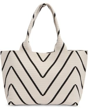 BCBGMAXAZRIA Chevron Stripe Woven Tote Bag - Natural