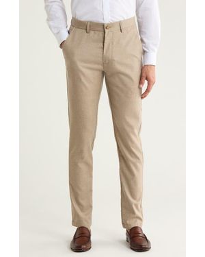 T.R. Premium Plaid Straight Leg Pants - Natural