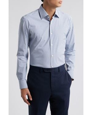 BOSS Hank Kent Slim Fit Performance Stretch Dress Shirt - Blue