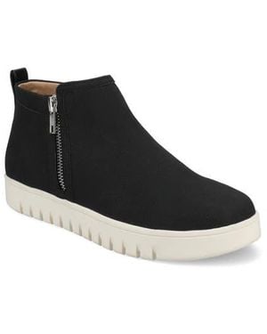 Journee Collection Alita Rib Mid Sneaker - Black