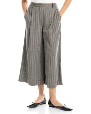 Max Studio Double Knit Striped Culottes - Gray