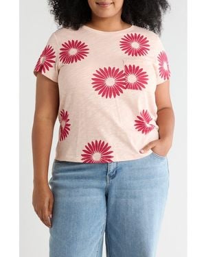 Sanctuary Cotton Blend Pocket T-Shirt - Pink