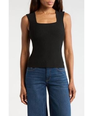 DL1961 Square Neck Sleeveless Top - Black