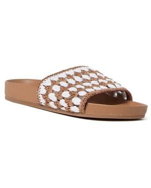 Loeffler Randall Henri Crochet Raffia Slide Sandal - Multicolor