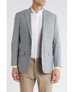 Brooks Brothers Plaid Wool Blend Blazer - Gray