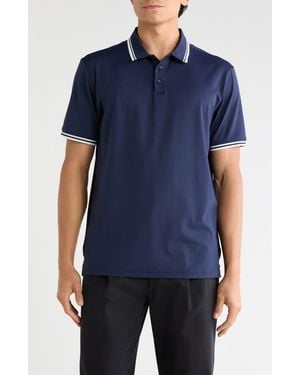 Tom Baine Tipped Performance Polo - Blue