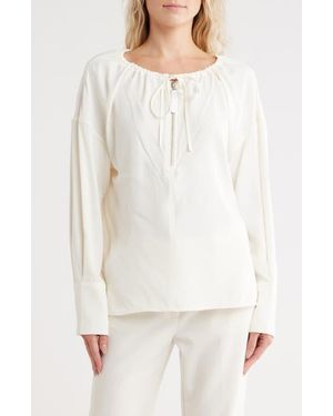 Helmut Lang Reversible Long Sleeve Drawstring Top - White