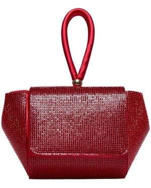Lady Couture Architectural Rhinestone Evening Bag - Red
