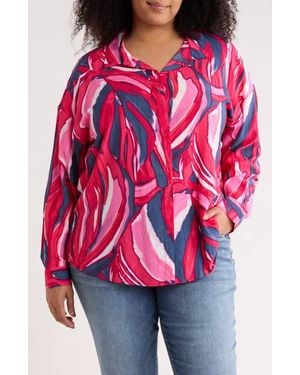 Vero Moda Long Sleeve Button Up Shirt - Red