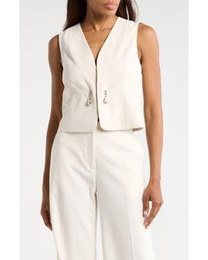 A.L.C. Leo Linen Blend Vest - Natural