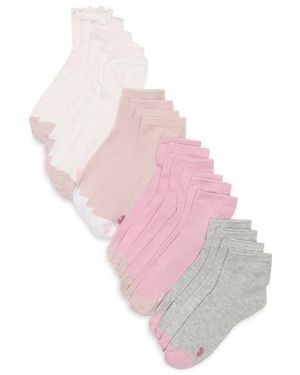 Lucky Brand 10-Pack Quarter Socks - Pink