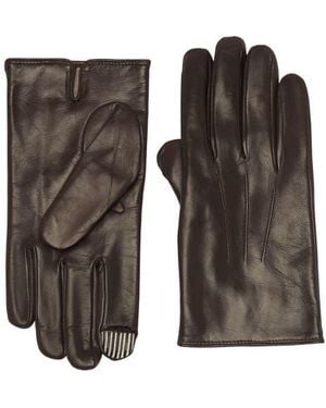 Portolano Cashmere-Lined Leather Gloves - Black