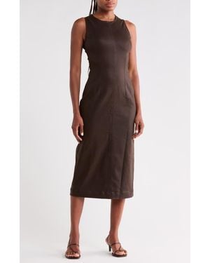 DL1961 Esme Coated Sleeveless Midi Dress - Purple