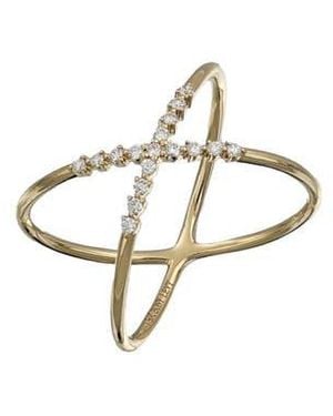 Bony Levy Audrey Diamond Crisscrossing Band Ring - White