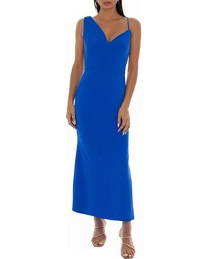 Bebe Airflow Cowl Neck Maxi Dress - Blue