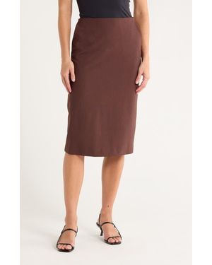 Theory Sevo High Waist Wool Blend Pencil Skirt - Brown