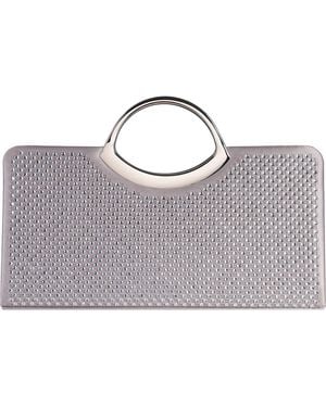 Lady Couture Tango Rhinestone Satin Clutch - Gray