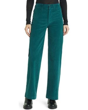 Faherty Corduroy Wide Leg Pants - Green