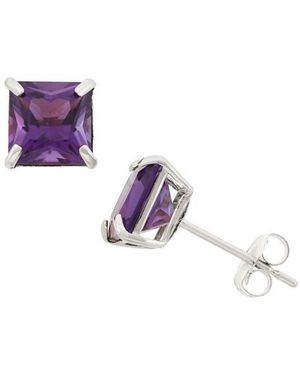 FZN Princess Cut Stud Earrings - Multicolor