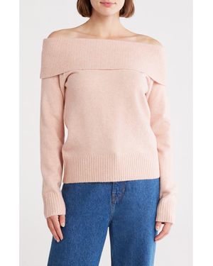 Lucky Brand Cloud Off The Shoulder Sweater - Pink