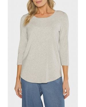 Matty M Sammie Three Quarter Sleeve Top - Gray