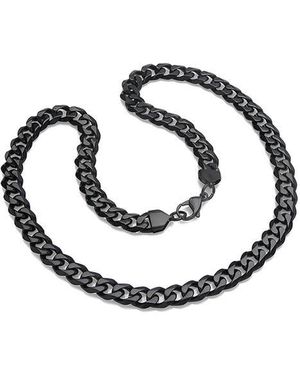 HMY Jewelry Ip Stainless Steel 24" Curb Chain Necklace - White