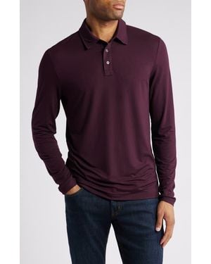 Threads For Thought Luxe Jersey Long Sleeve Polo - Red
