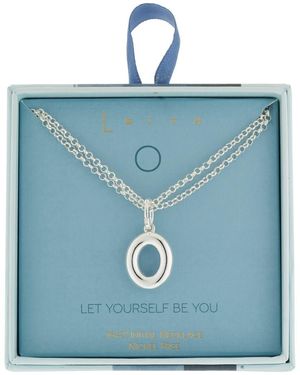 Leith Lowercase Initial Bubble Pendant Necklace - Blue