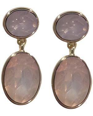 MacRae & Co Crystal Double Drop Earrings - Gray