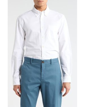 Brooks Brothers Oxford Long Sleeve Cotton Button-Down Shirt - White