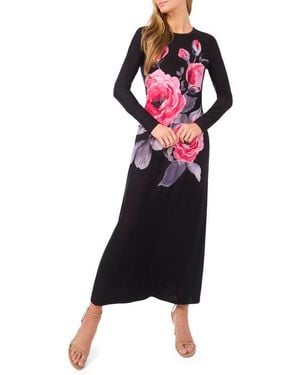 Ted Baker Eloise Placed Floral Long Sleeve Maxi Dress - Black