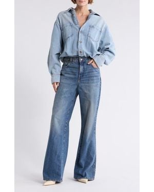 GOOD AMERICAN Denim Shirt Jumpsuit - Blue