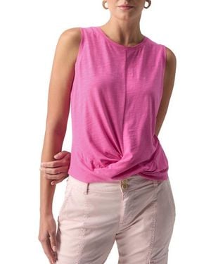 Sanctuary Twisted Cotton Blend Slub Jersey Tank - Pink