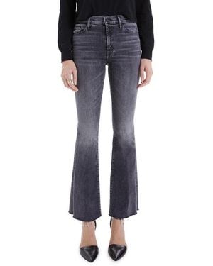 Mother Fray Hem Flare Jeans - Blue