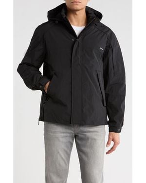 KARL LAGERFELD Nylon Hooded Jacket - Black