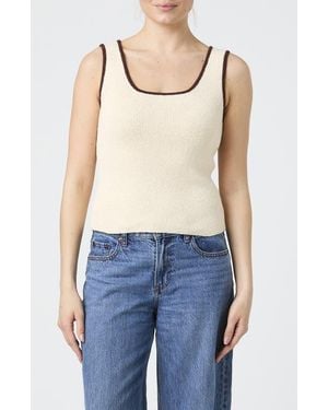 French Connection Contrast Trim Sweater Tank - Blue