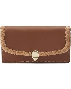 Helen Kaminski Blisse Raffia Trim Wallet - Brown