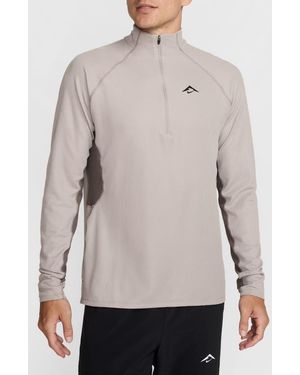 Nike Dri-Fit Half Zip Midlayer Trail Top - Gray