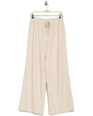 Theory Free Flow Linen Blend Drawstring Pants - Natural