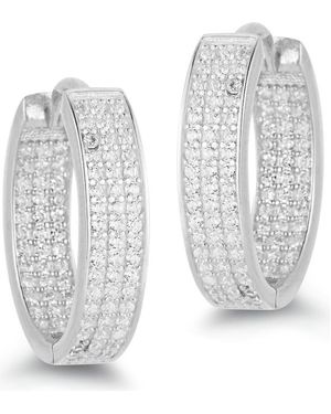Glaze Jewelry Pavé Oval Hoop Earrings - Gray