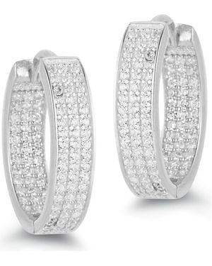 Glaze Jewelry Pavé Oval Hoop Earrings - Gray