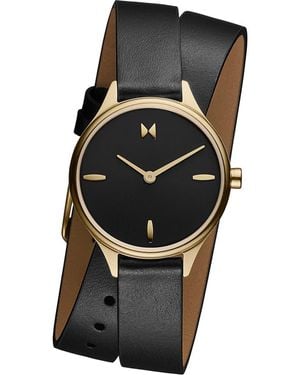 MVMT Reina Leather Strap Watch, 30Mm - Black